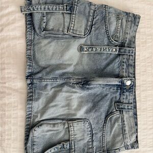 Bershka Light Blue Denim Skirt